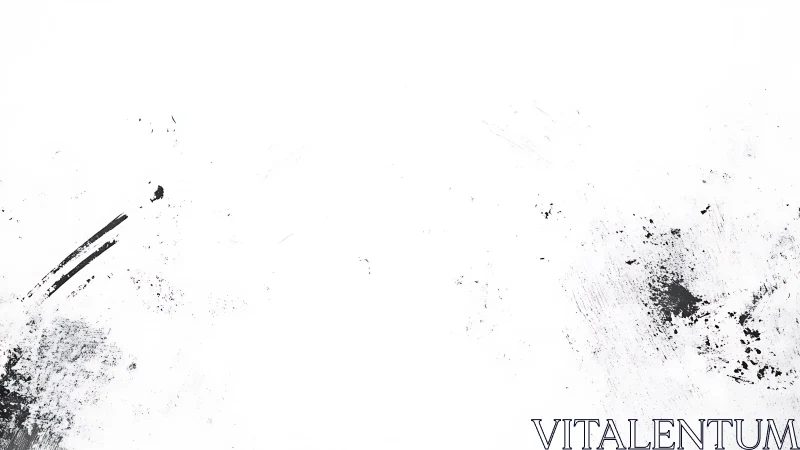 Sparse black ink textures on stark minimalist white field.