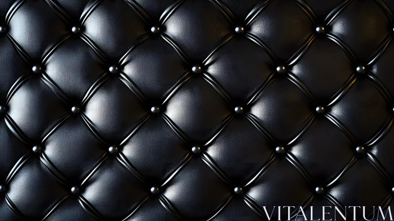 Luxurious black tufted leather upholstery in modern style.