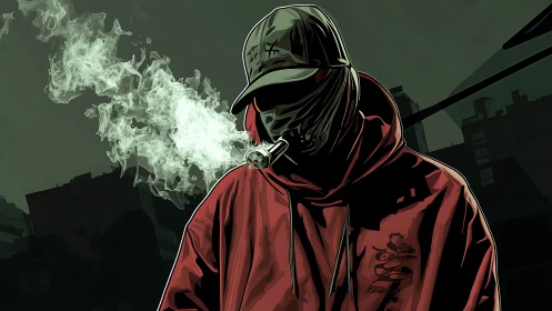 Urban night drifter wrapped in mystery and neon smoke.