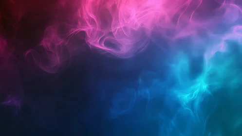 Colored smoke gradient with pink and cyan wisps on dark.