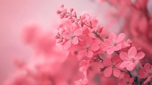 Pink Geranium Blossoms with Shallow Depth of Field. Macro.