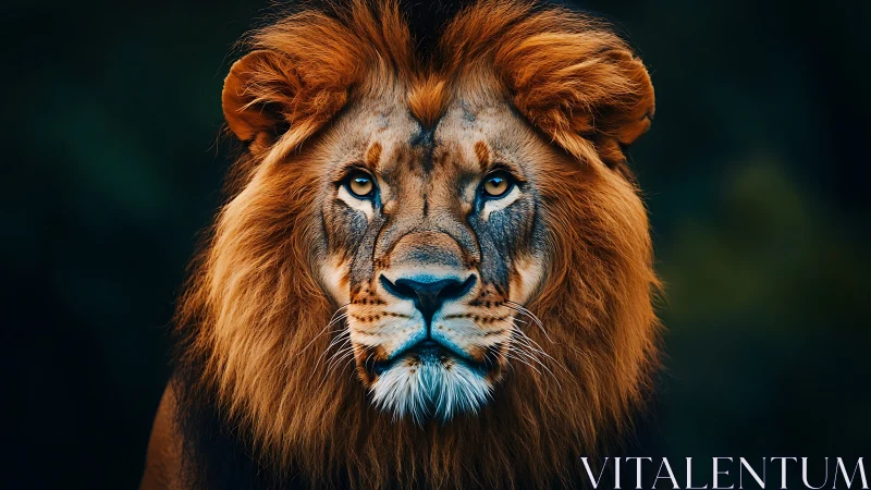 Majestic male lion portrait rendered in rich photoreal detail