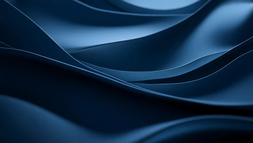 Abstract dark blue flowing waves in modern minimalist style.