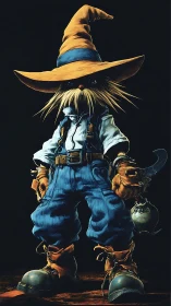 Whiskered clockwork wanderer in stitched arcane field gear.