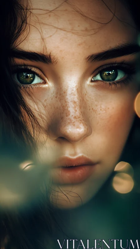 Ultra-close green-eyed portrait with shallow depth of field