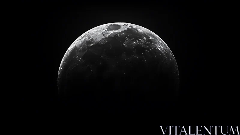 Luminous half moon emerges from deep cosmic darkness