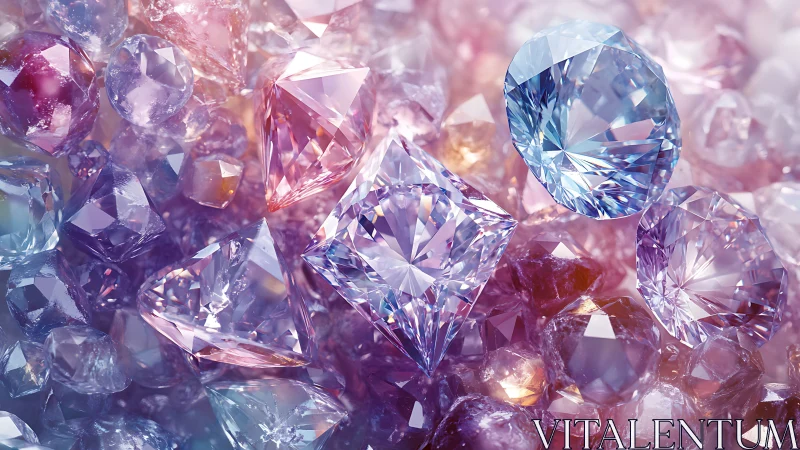 Dreamy pastel gemstones glowing in soft crystal light.