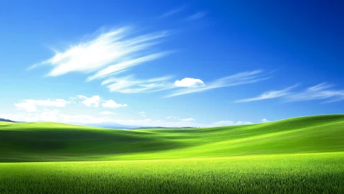 Rolling neon meadows hum quietly beneath an electric sky