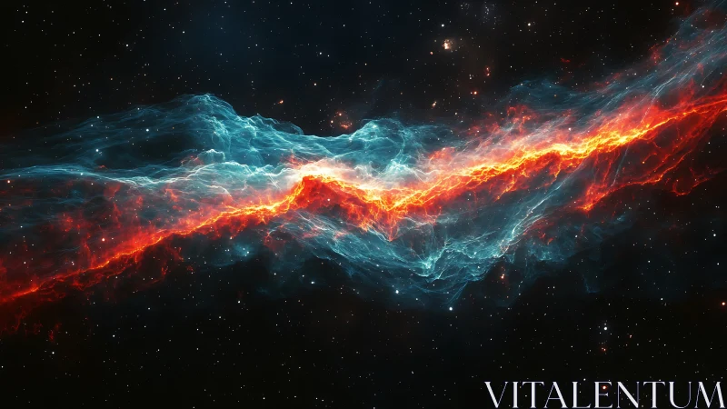 Stellar faultline of fire and frost ripping through night sky.