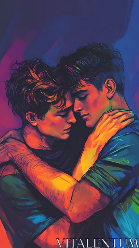 Vibrantly rendered portrait study with chromatic gradient overlay and expressive figurative composit