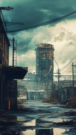 Storm bruises the sky above a forgotten rustbelt outpost