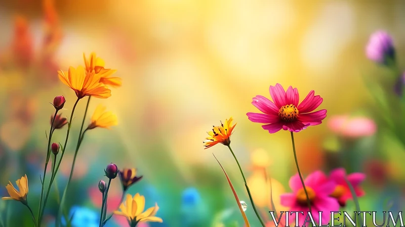 Cosmos dances in soft focus bloom where petals catch light