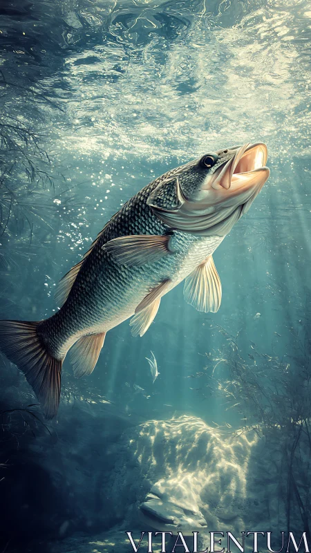 Subsurface bass ascent in volumetric caustic light field.