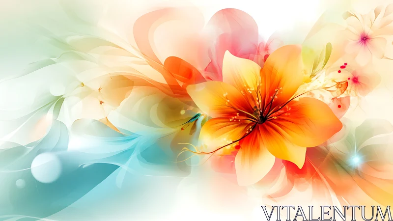 Radiant Orange Flower with Flowing Color Gradients.