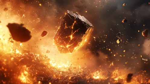 Asteroid Impact: Explosion of Fire and Debris