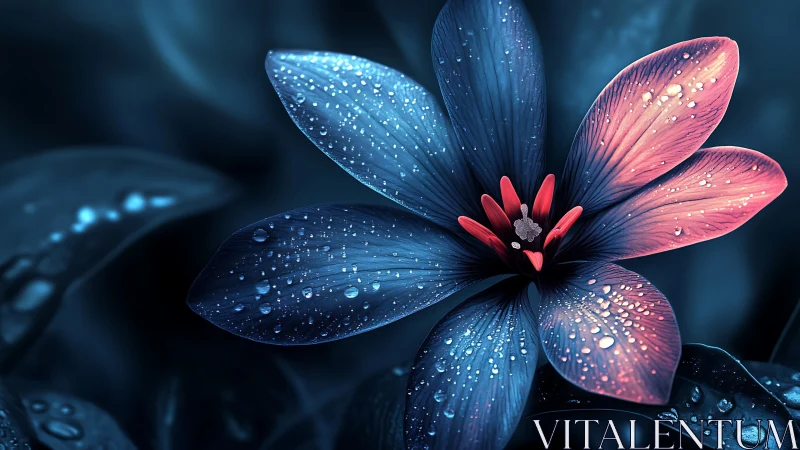 Bioluminescent Bloom: Where Cosmic Petals Dance Against Night