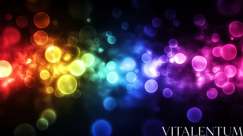 Prismatic bokeh orbs drifting across deep cosmic voids.