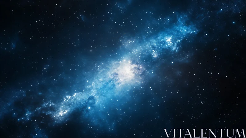 Stellar nebula glows in deep space against endless stars