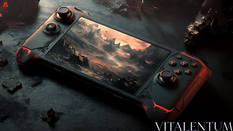 Fiery handheld console invites players into a molten world
