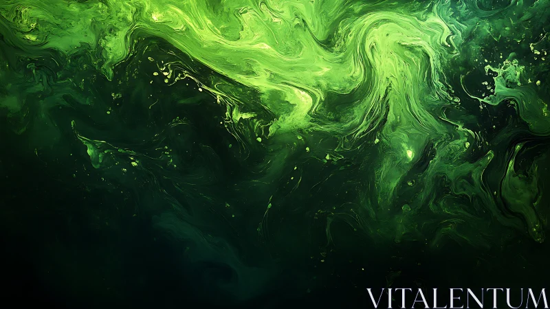 Emerald nebulae swirl like liquid forests in deep space