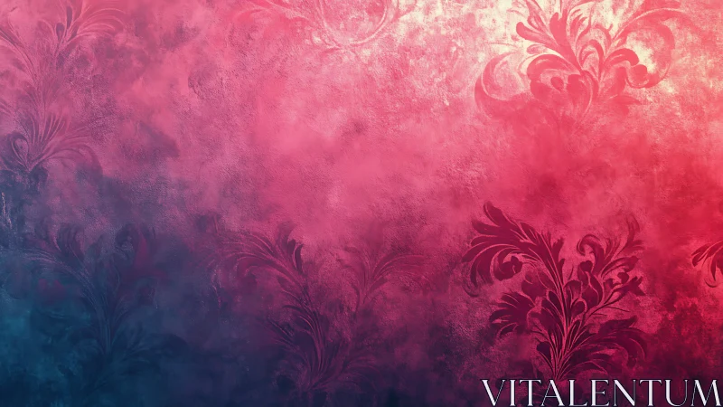 Textured floral gradient background in digital painting style.