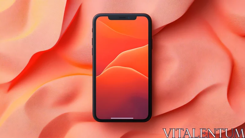 Smartphone Display Against Gradient Abstract Backdrop.