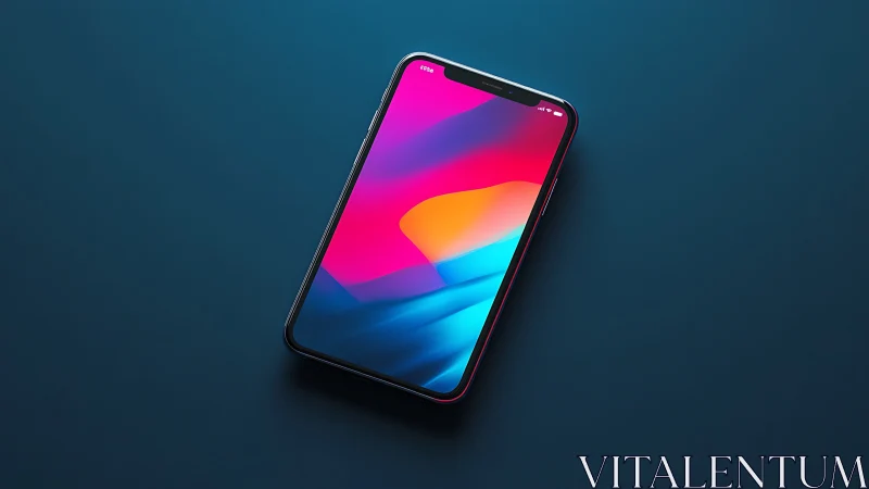 Modern smartphone with vibrant gradient display wallpaper