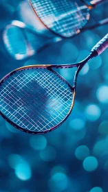 Bright tennis rackets pause midair, ready for lively play