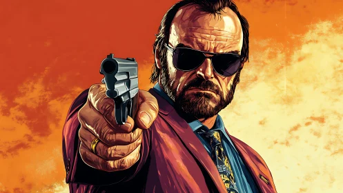 Sunlit showdown with a sharp-suited, steely stranger.