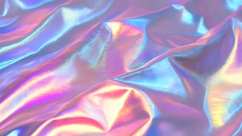 Iridescent satin folds reveal prismatic spectral reflections