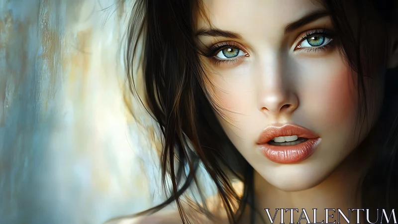 Digital portrait study with luminous skin and soft focus rendering.