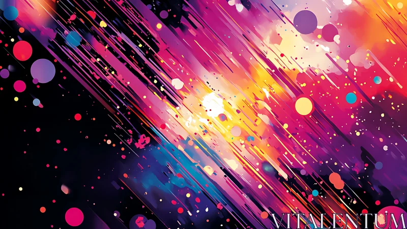 Neon Comet Confetti Racing Through a Cosmic Paintstorm.