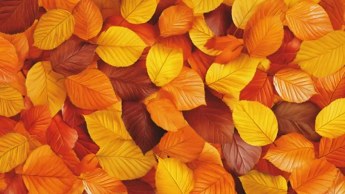 Golden autumn leaves in a cozy seasonal carpet of color.