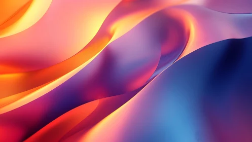 Chromatic fluid ribbons in luminous gradient abstraction.