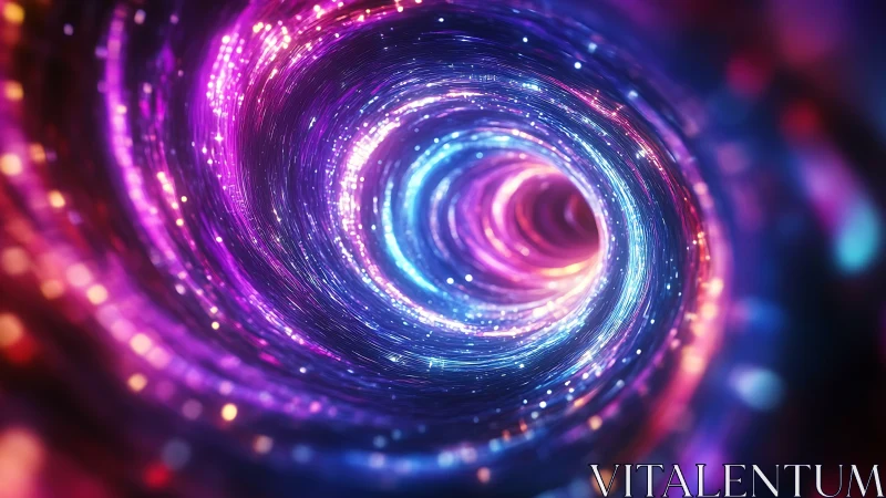 Helical photonic vortex tunnel with luminous spectral filaments.