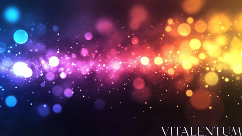 Multicolor bokeh light streak with luminous particle field gradient