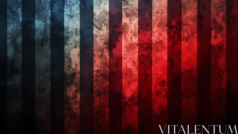 Grunge vertical stripes in red and blue abstract digital art.
