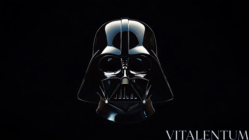 Black sci fi helmet mask rendered on dark background.