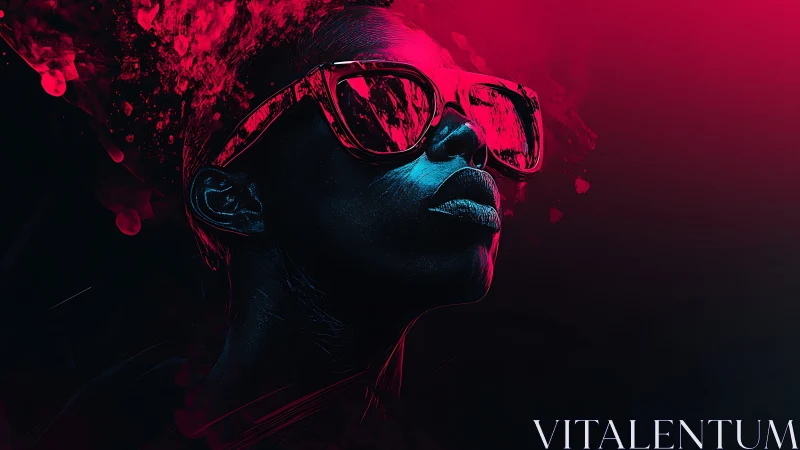 Neon-lit portrait renders futuristic profile in vivid contrast