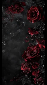 Crimson Blooms Cascade Across Moody Darkness with Theatrical Drama