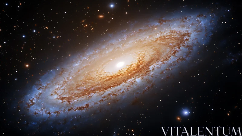 Spiral galaxy pirouettes softly through a jeweled midnight sea