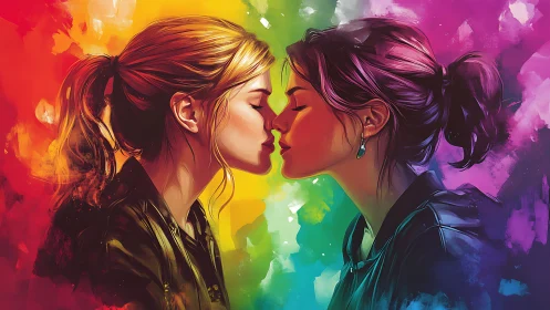 Dual Profiles Converge in Radiant Rainbow Palette.