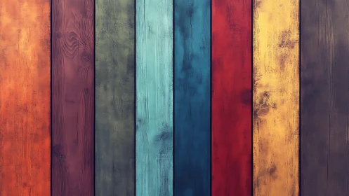 Sideways rainbow boards quietly rehearse their rustic harmony