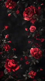Crimson Roses Dance in Darkness.