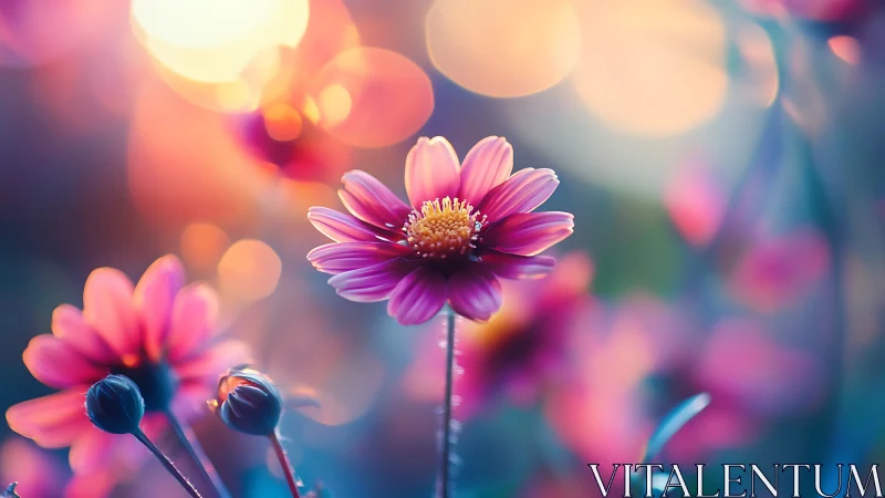 Chromatic Daisy Dreams in Soft Focus Glow.