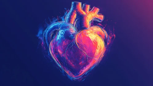 Neon Heart Pulses With Electric Passion