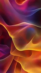 Colorful gradient mesh waves form layered flowing surfaces