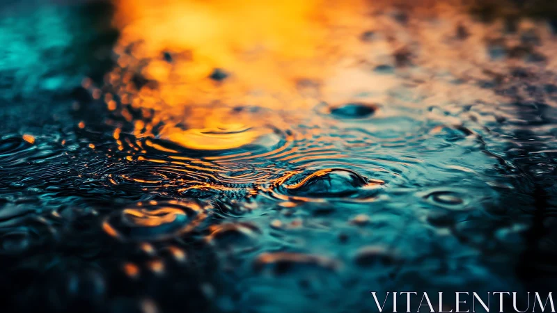 Macro surface ripples capture high-contrast warm and cool light