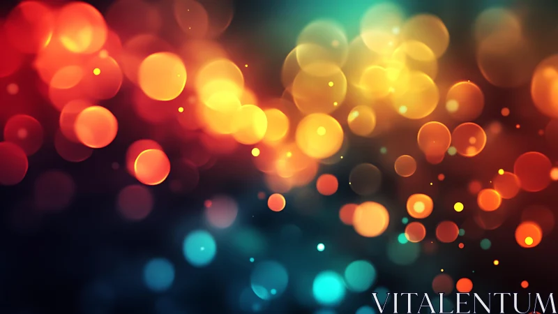 Vibrant bokeh lights in abstract style with warm and cool tones.