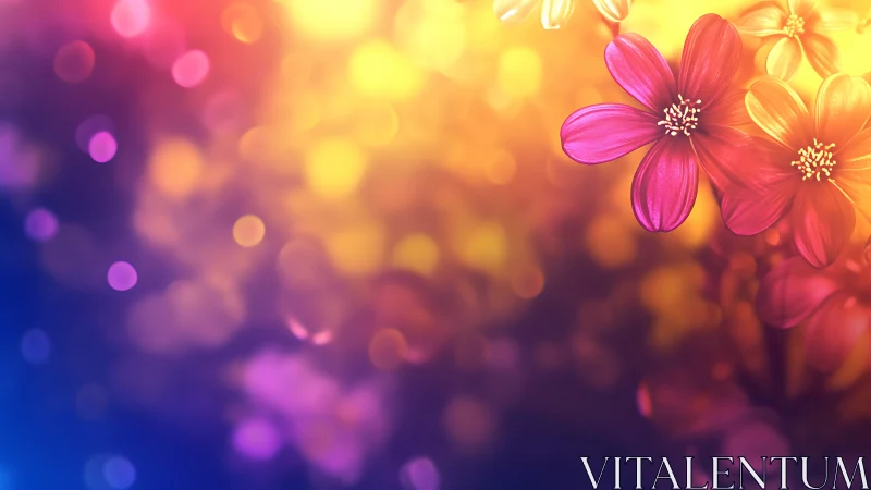 Radiant Blooms Dance Through Chromatic Dreamscape.